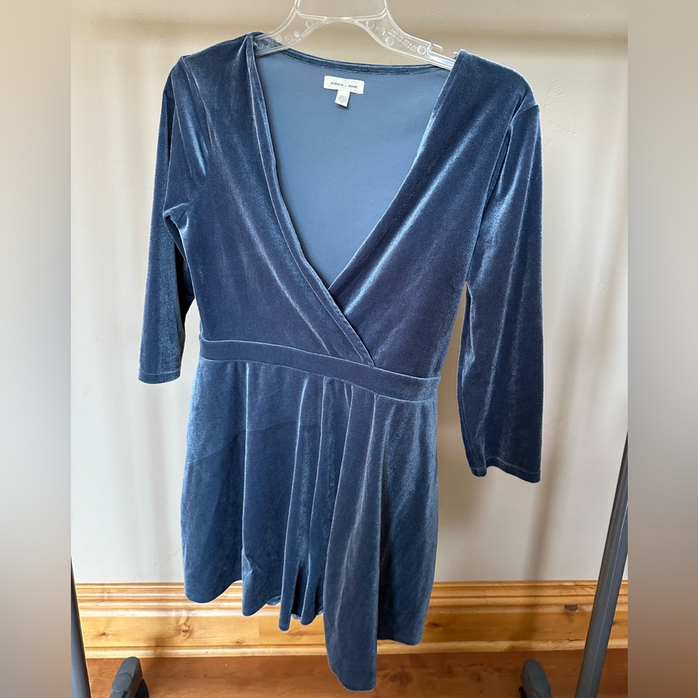 Silence + Noise Gray Velvet Romper